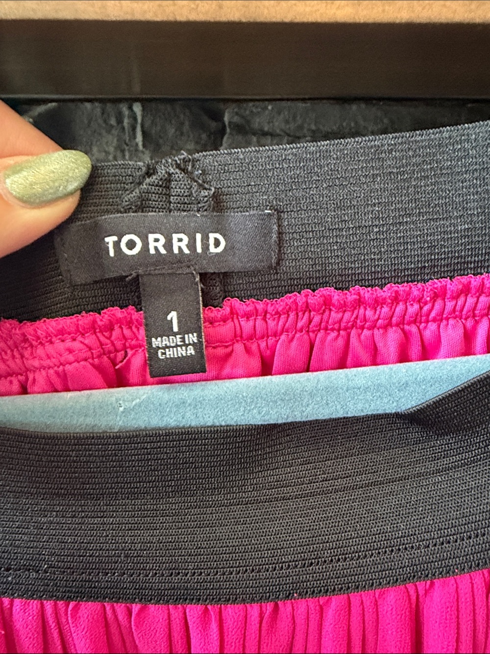 torrid Hot Pink Pleated Skirt with Black Waistband - Picture 4 of 4